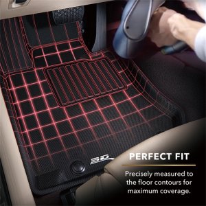 Mini Cooper S Convertible Floor Mat Set - Front and Rear - 3D MAXpider - KAGU - Black - `16-`19